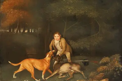 Freeman the Earl of Clarendon's Gamekeeper with a Dying Doe and Hound George Stubbs